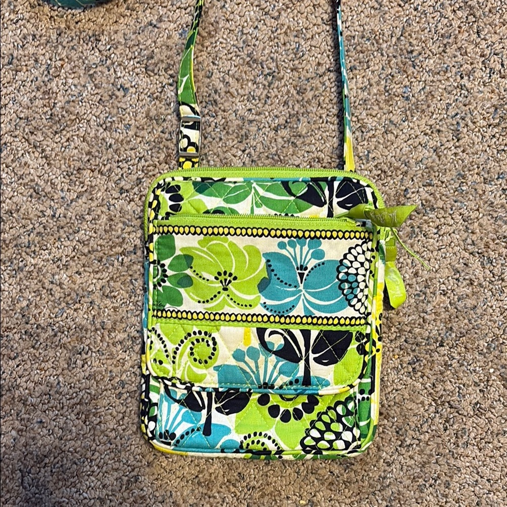 Green and Blue Nature-Inspired Crossbody Bag